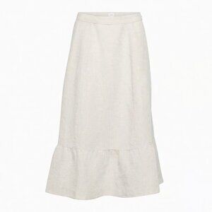 Aritzia Wilfred Chariot Midi Linen Skirt in Natural Ecru Size 6